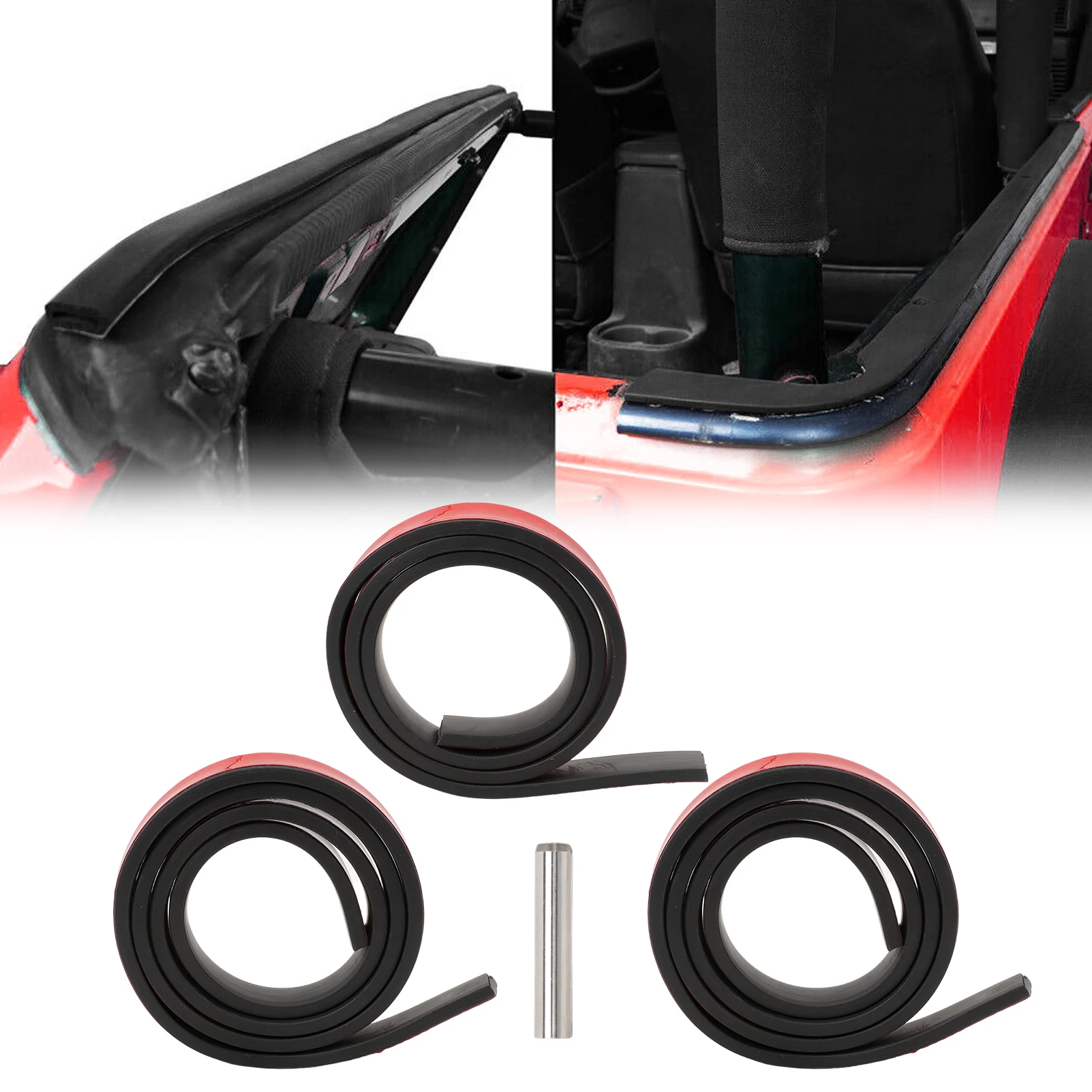 

Hardtop Seal Kit for Wrangler TJ 1997-2006 Hooke Road Wrangler Hardtop Seal Strip with Tapered Metal Tool