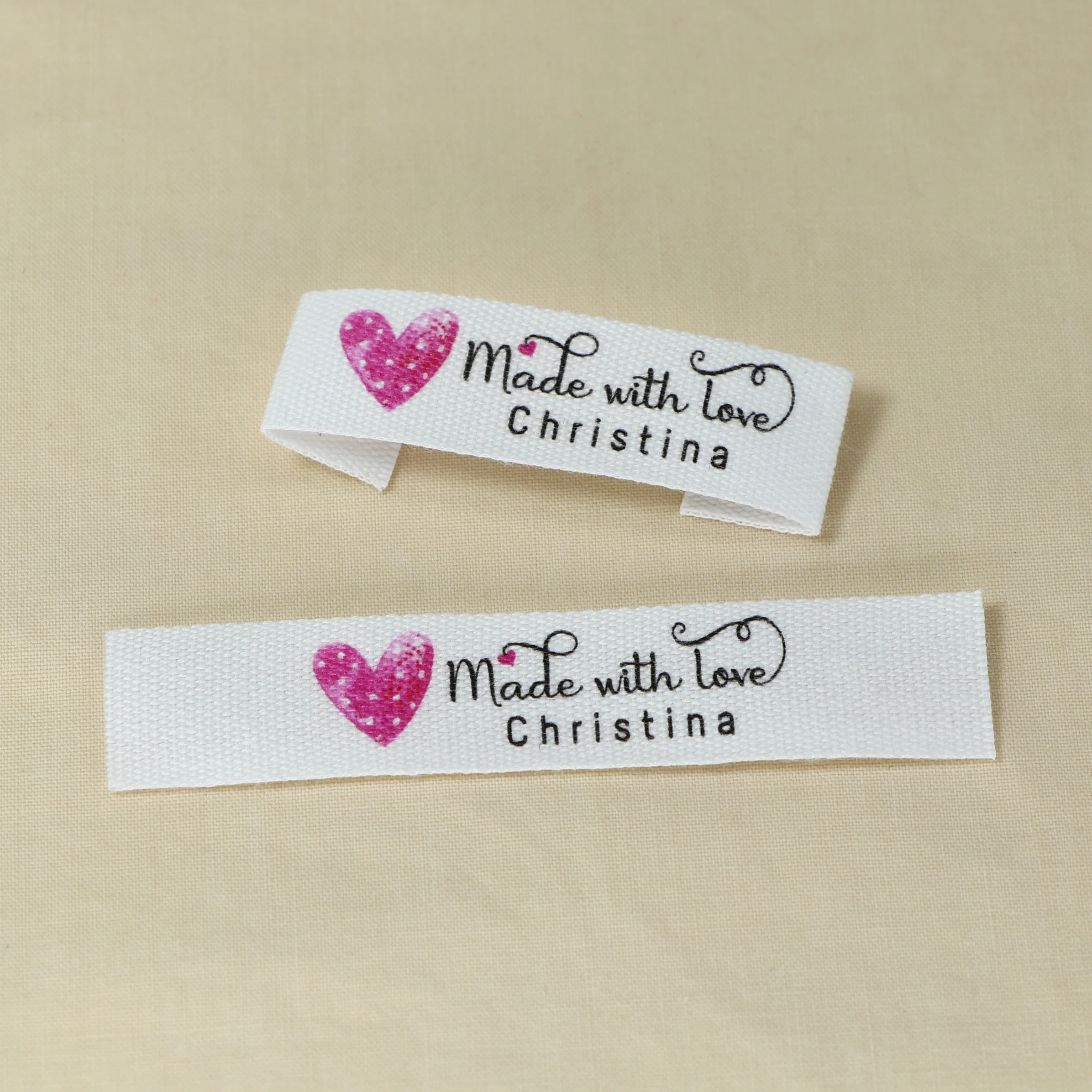 Sewing labels / Custom brand labels, Clothing labels, Sewing, Fabric 100% cotton, custom text (FR280)