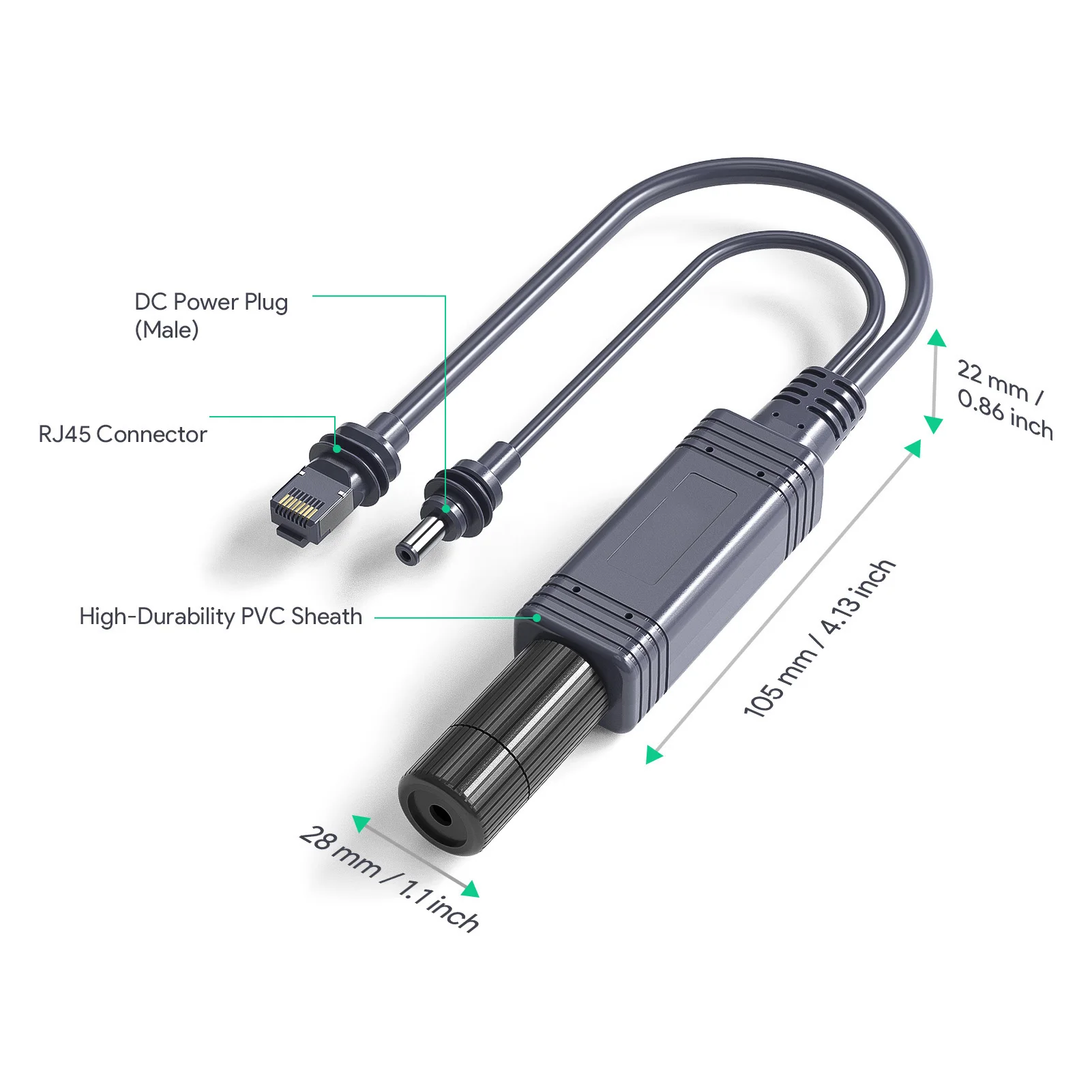 PoE Splitter DC37-52V 100W 100m Long Distance Transfer Ethernet POE Splitter Adapter for Home and Commercial Environment