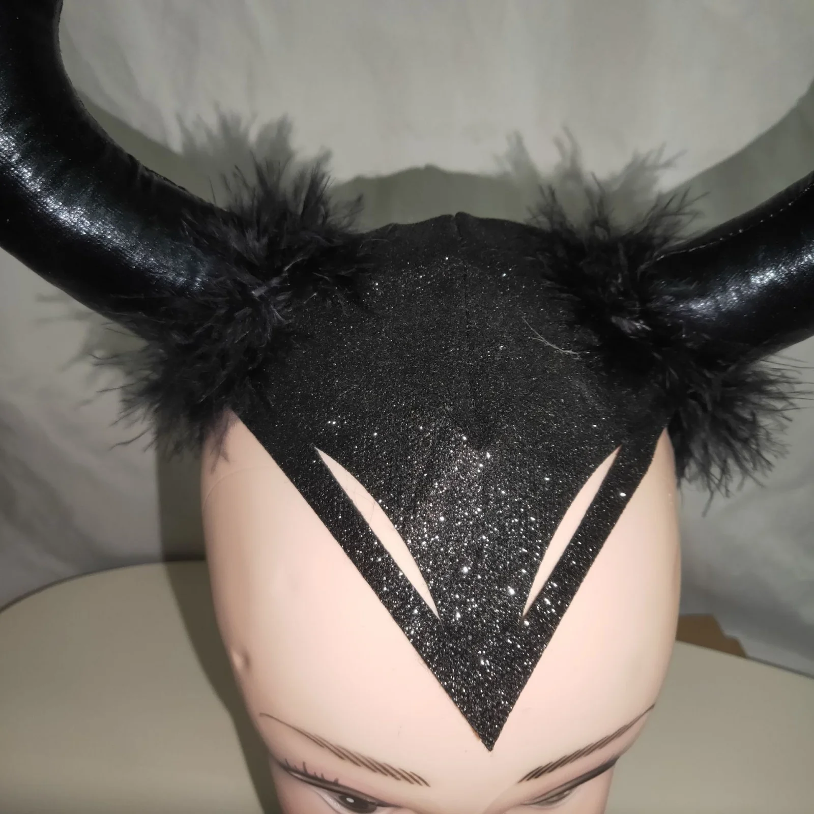 5-teiliges Halloween-Kostüm-Accessoire-Set, Spitzenkette, Horn-Stirnband, Armband, Halsband, Umhang, Hexen-Cosplay-Requisiten für Partys – Detail 15