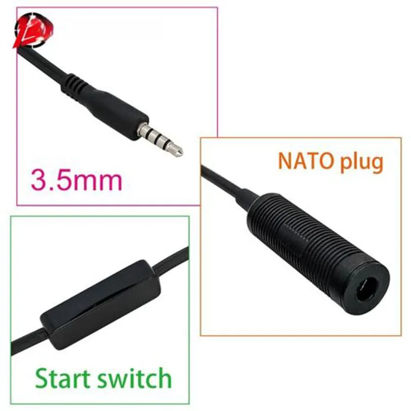 Telefon PTT NATO Nexus U93 TP120 wtyk wojskowy do 3.5mm wtyczka Adapter muzyczny