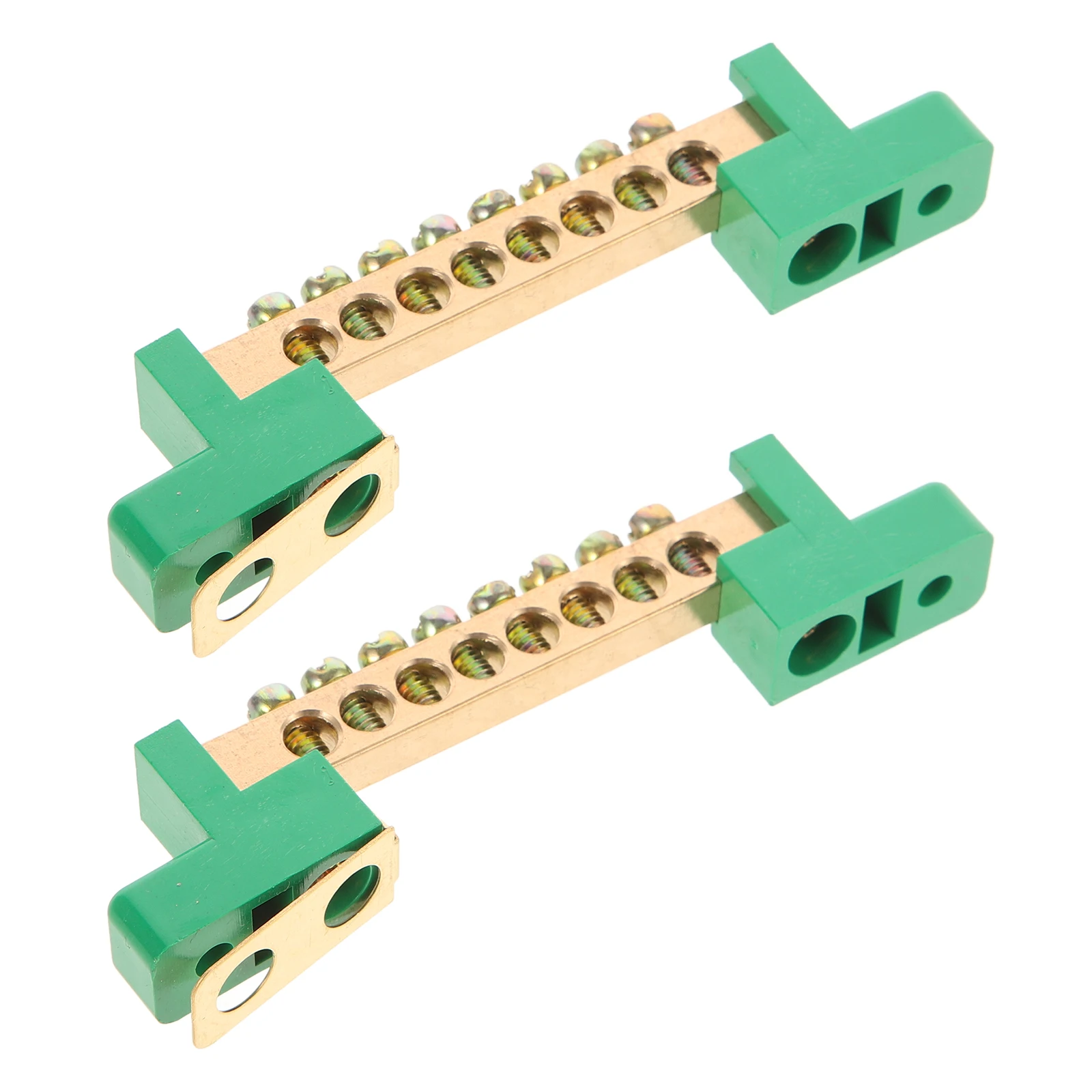 

2pcs Copper Terminals Strips Electrical Connecting Block Grounding Circuit Blocks Ground Bar Kits 8 Terminal Positions