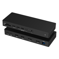 14 in 1 Thunderbolt 4 Usb C Docking Station 4K Quadruple Display Hub Usb C to 2 HD-MI 2 DP Ethernet SD TF PD USB-C 3.1 3.5mm