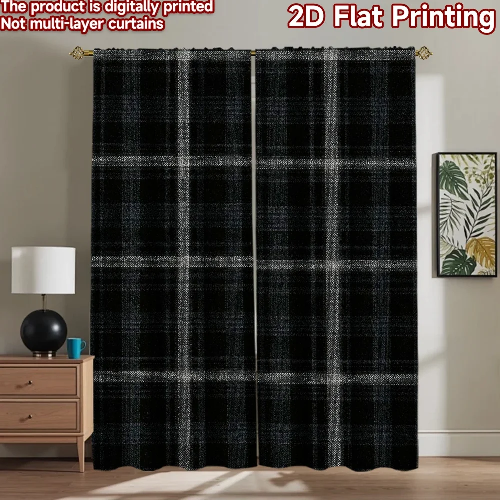 

1pc 2D flat Photography Backdrop Popular Party Backdrop Black and White Plaid 100% Polyester Family Party Decoration Use for