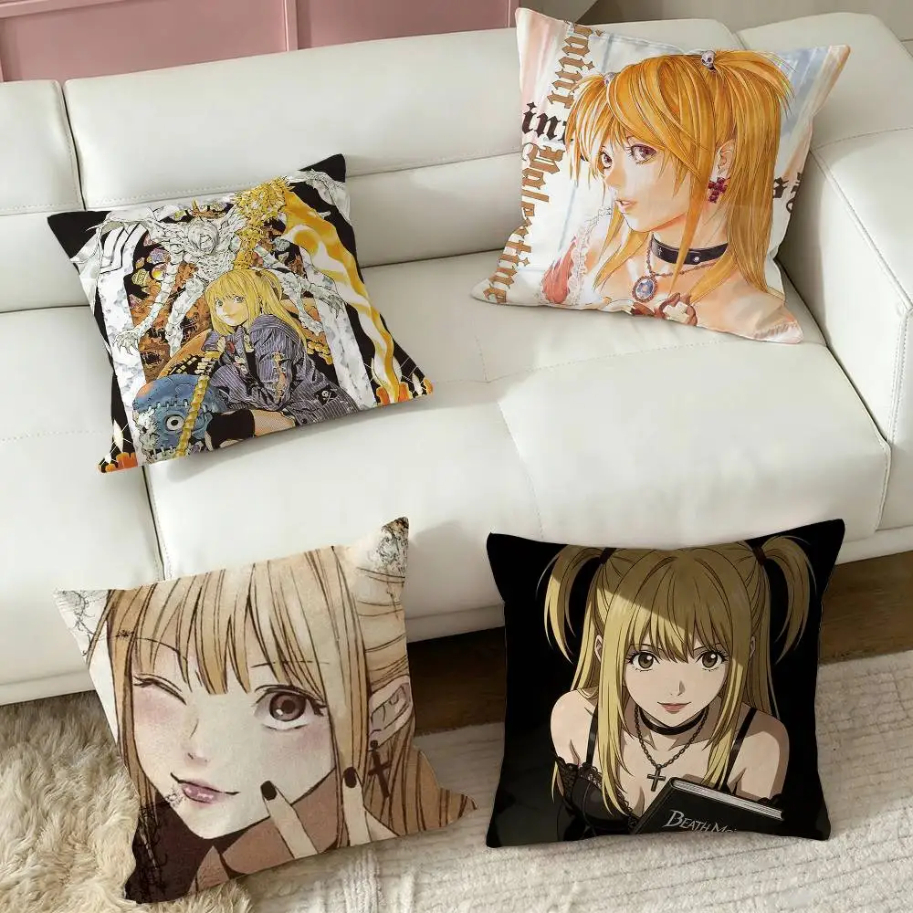 AZNM Death Note Misa Amane Anime  Pillow Case Square Double-Sided Sofa Cushion Cover Bedroom Bedside Pillow