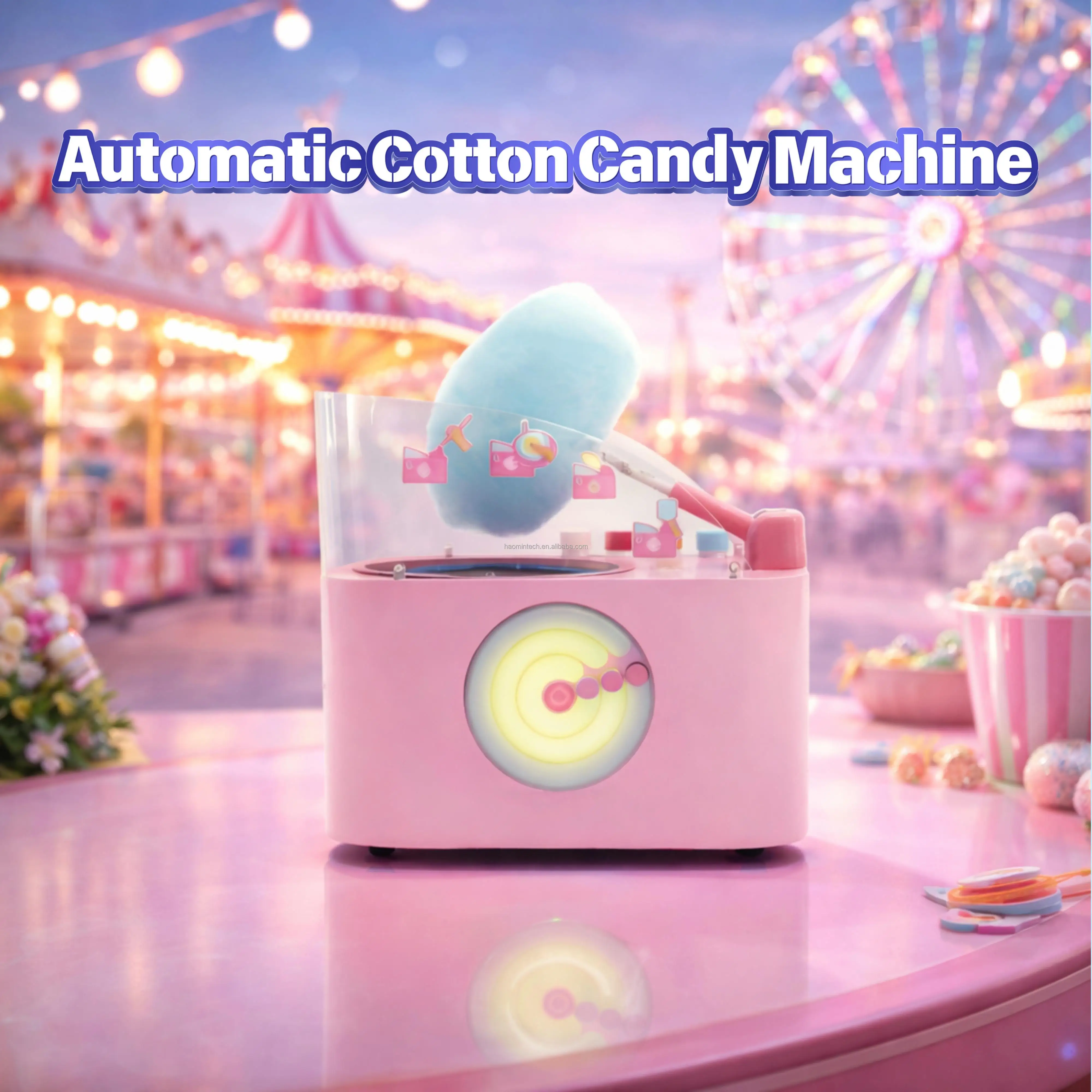 In MAKER Marshmallow Self Fully New Mini Business Robot COTTON Vending Marshmallows Professional Cotton Candy Machine