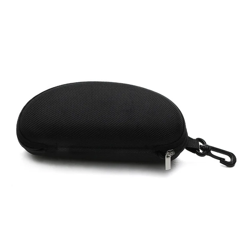 Zipper Sunglasses Case, Hard Shell Eyeglasses Storage Box, Pressure Resistant Shockproof Glasses Holder with Hook for Outdoor