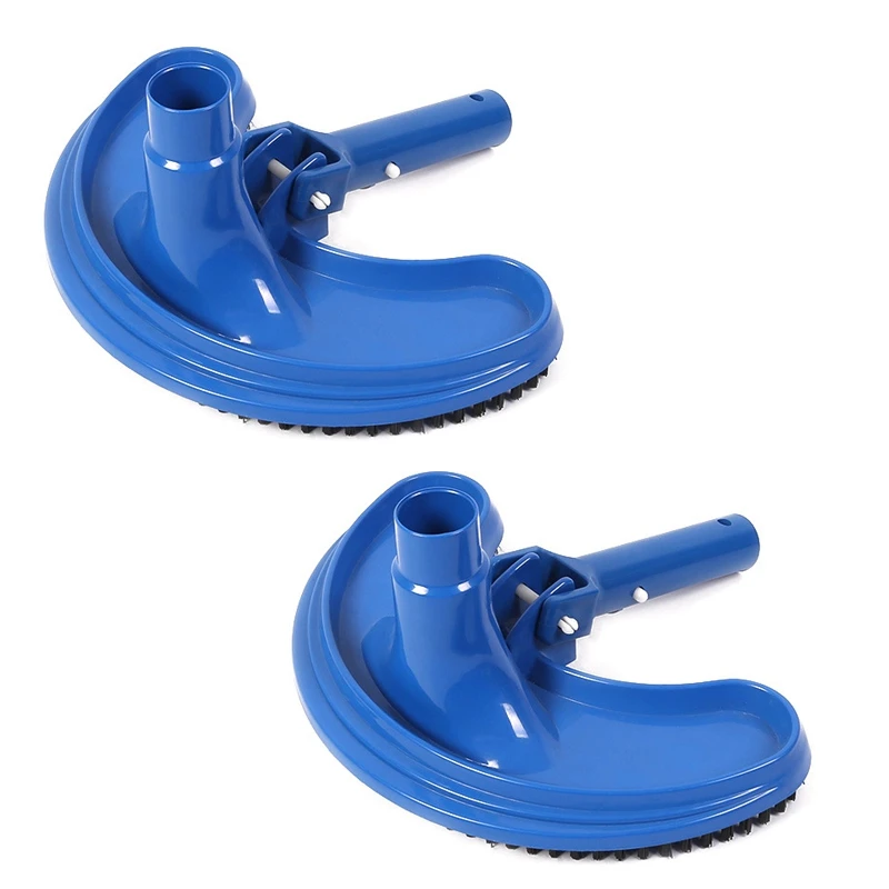 2Piece Brush Cleaner Half Moon Flexible Swimming Pool Cleaning Tool Curved Brush Head Blue