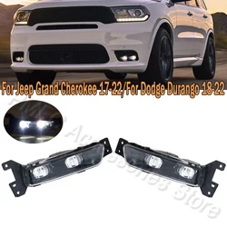 Front Bumper LED DRL Daytime Running Light Fog Light For Jeep Grand Cherokee 2017-2022 For Dodge Durango 2018-2022 68275511AC