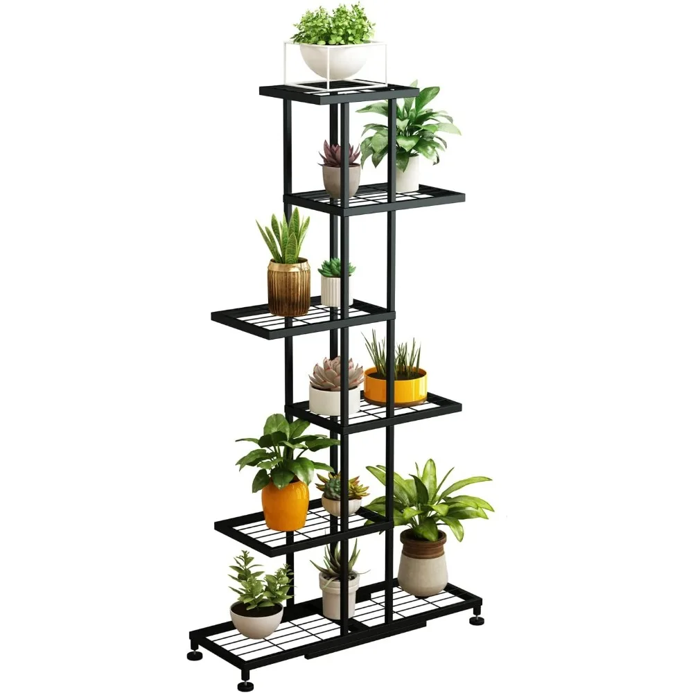 Metal Plant Stand, 6 Tier 12 Potted, Upgrade Multiple Plant Rack Shelf Organizer, Indoor Planter Display Shelving Unit