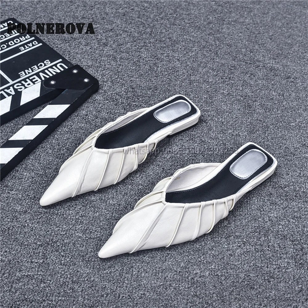 Zebra Stripes Shallow Women Slippers Sexy Comfortable Shoes 2024 Newest Pointed Toe Square Heel Slip On Slingback Side Air Mules