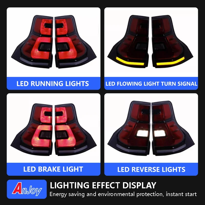 Car Lights for Land Cruiser Prado 2010-2017 LED Auto Taillights Upgrade 2019 Newest Design Rear Lamp Highlight Accessories Kit