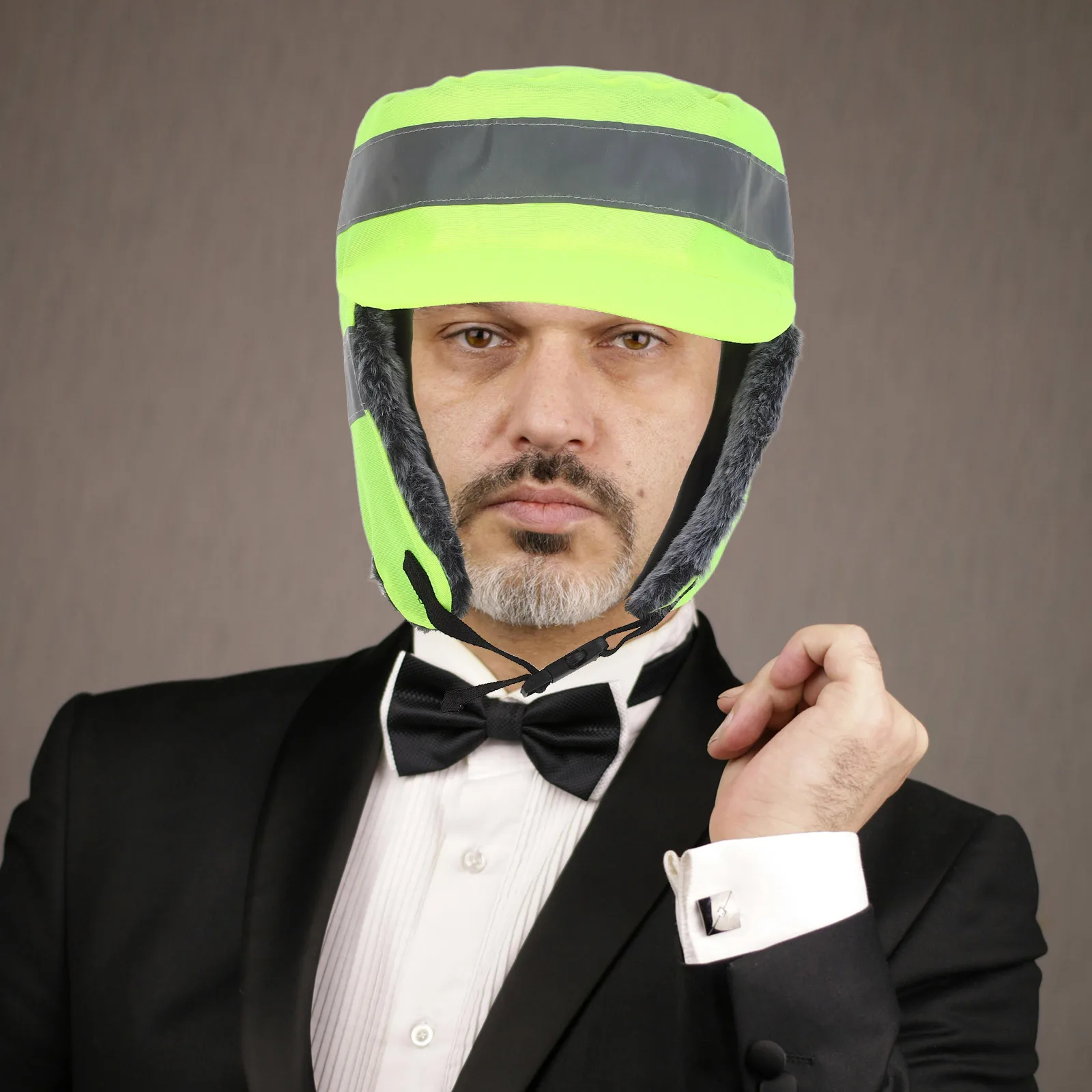 หมวกกันความร้อนแบบสะท้อนแสงบุขนแกะสำหรับผู้ชาย มีที่ปิดหู กันลม มองเห็นได้ชัดเจน หมวกนิรภัยสำหรับปั่นจักรยาน กีฬากลางแจ้งในฤดูหนาว