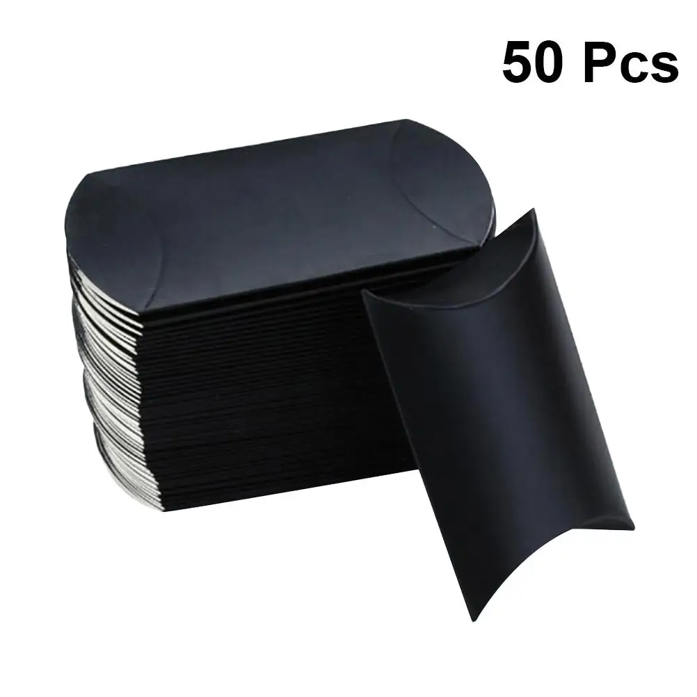 

50 Pcs Box Kraft Paper C Krafts Paper Gift Box y Bag Party Favor Black Container Christmas Valentine Gift Boxes