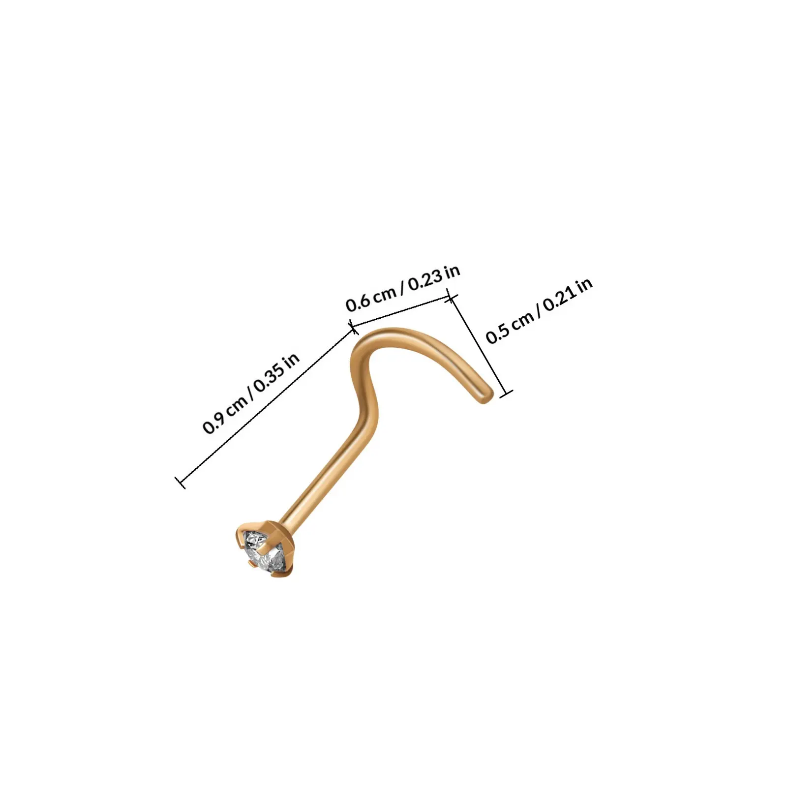 5pcs Nose Stud Set Corkscrew Shaped Heart Mini Stainless Steel Rings Piercing Jewelry Women Stylish Comfort Fit