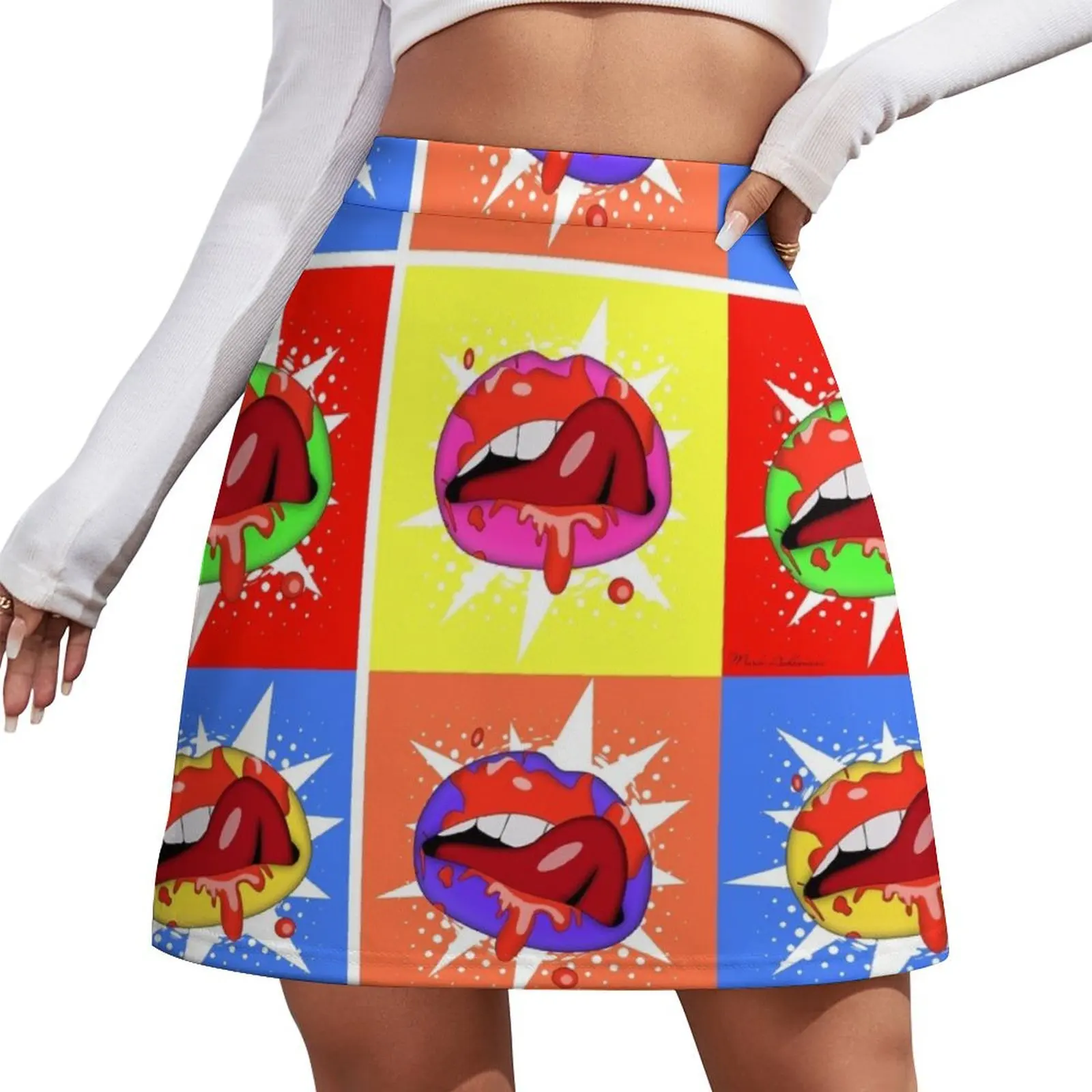 pop art Mini Skirt korean style skirt korean style festival outfit women