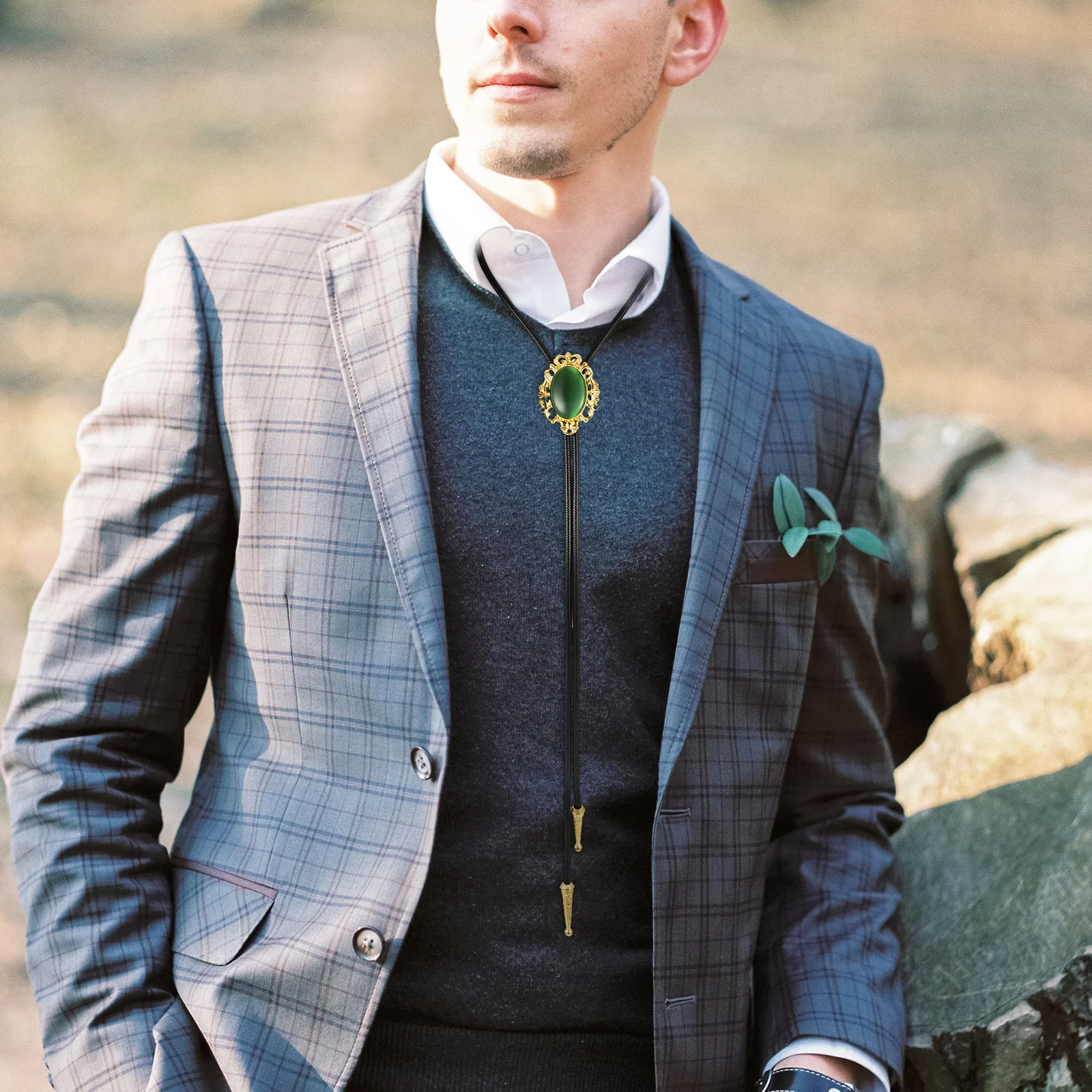 

1pc Bolo Tie For Women Vintage Agate Decoration Western Style Neck Chain Fashion Cowgirl Accessory Party Night Out Wear