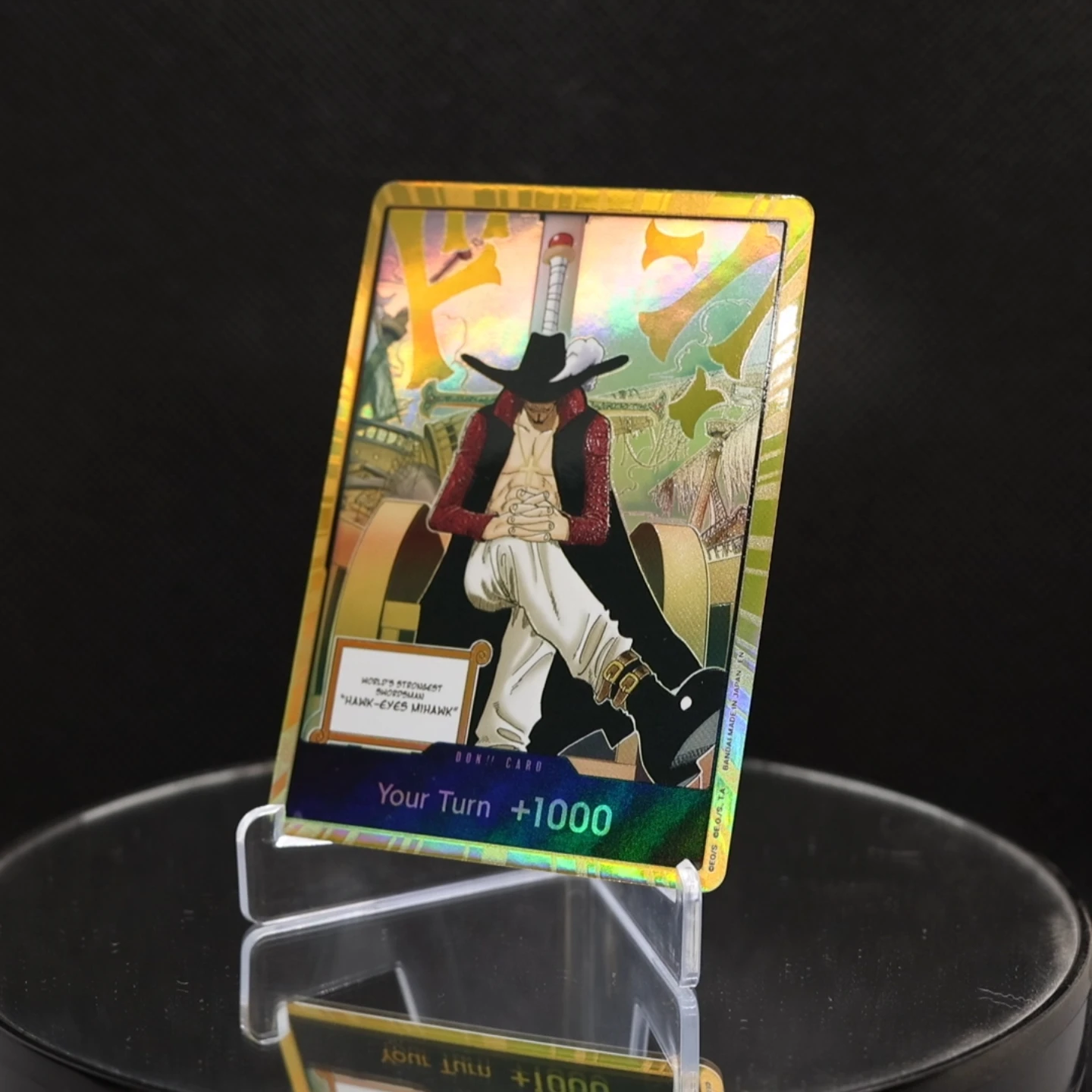 One Piece TCG OPCG English DON Card Golden Dracule Mihawk DON OP14 EB04 Textured Foil Card The Azure Sea's Seven