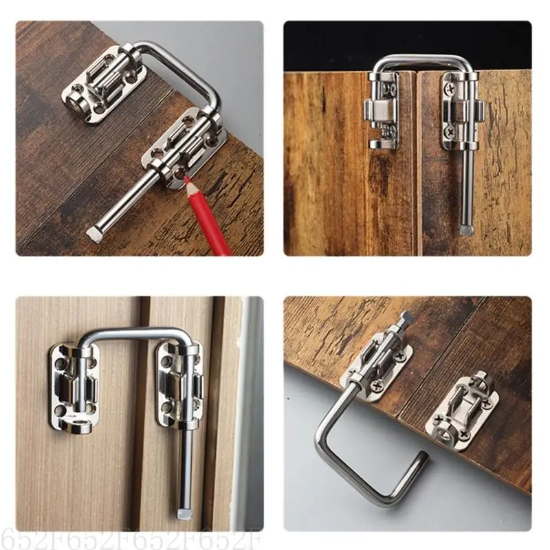 

Rustproof Steel Door Bolt Easy No Hole Mounting 180° Rotates Design Includes Mounting Hardware Simple Installs for gate