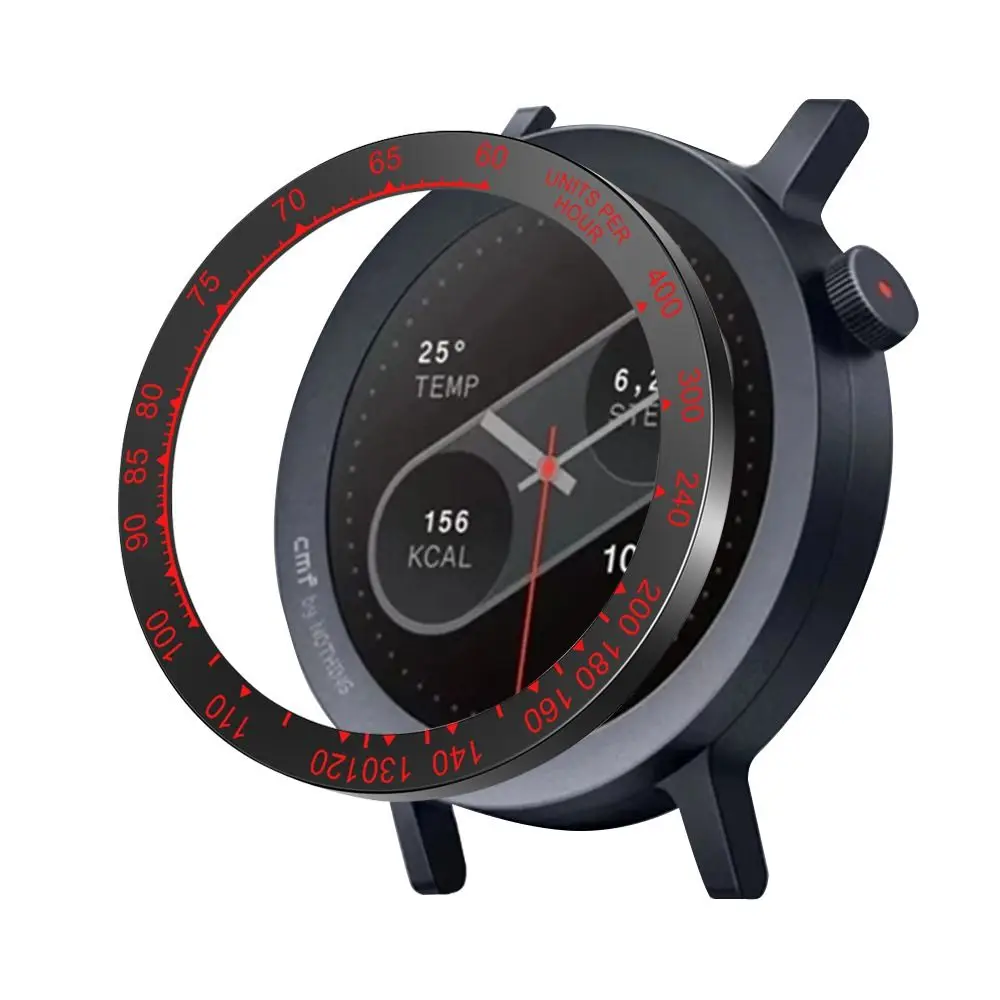 ขอบตัวเรือนนาฬิกา PC พร้อมสเกลเวลา ป้องกันรอยขีดข่วน สำหรับ CMF Watch Pro 2