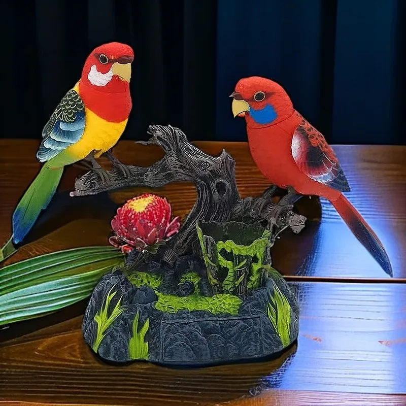 歌うさえずる鳥のおもちゃ 人工玩具 リアルな動物 電動 屋外装飾 シミュレーション鳥 音を出す 鳥の鳴き声 樹木