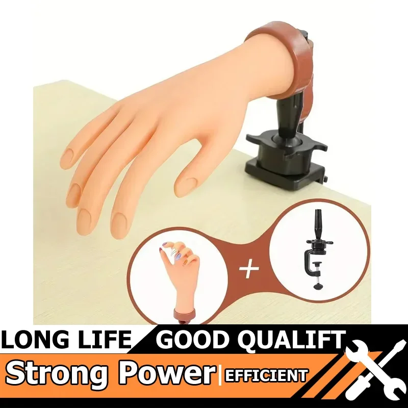 

New 1Set Nail Art Fake Hand Flexible Soft Adjustable Plastic Finger Practice Prosthetic Model Manicure Training Display Model