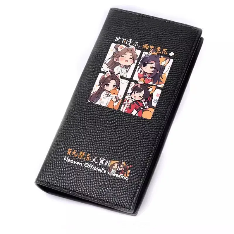 Anime tian guan ci fu moda longa carteira curta céu bênção oficial hua cheng xie lian moeda bolsa das mulheres dos homens carteira bonito