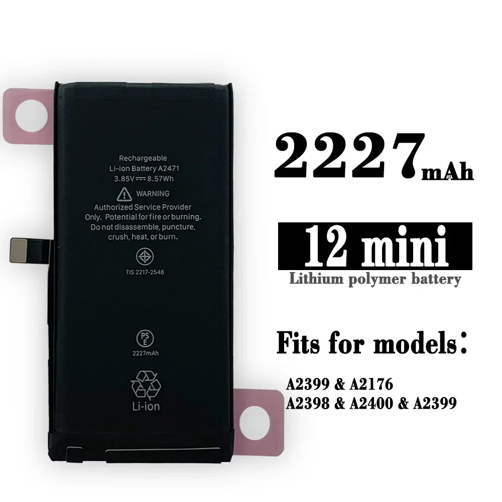 NEW Replacement Battery For APPLE IPHONE 12 MINI A2399 A2176 A2398 A2400 Mobile Phone Batteries Bateria + FREE TOOLS