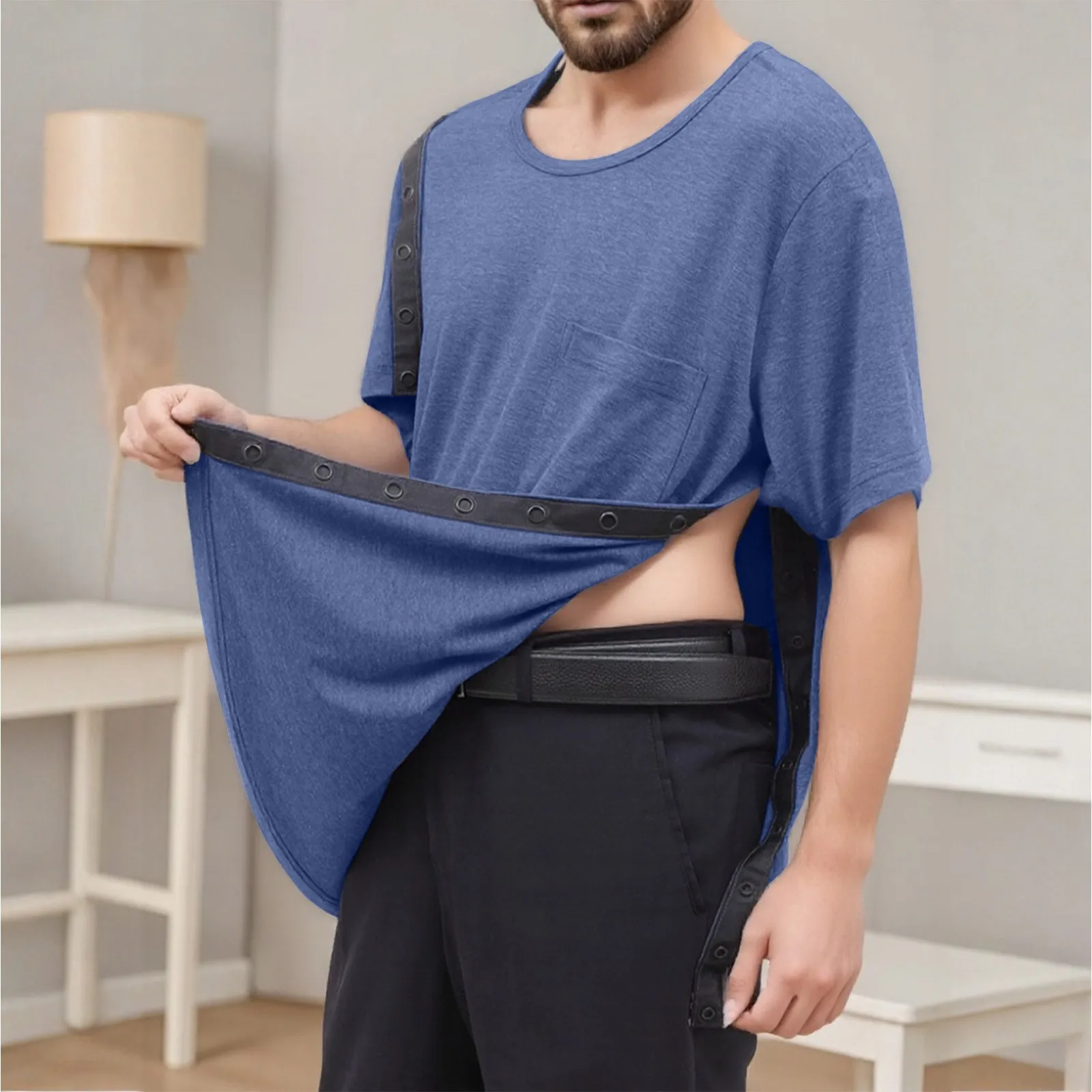 

Рубашка-поло Мужские свободные футболки для мужчин и женщин Легко наклеиваемые футболки с снятием в соответствии с ухода за кроватью Новые топы