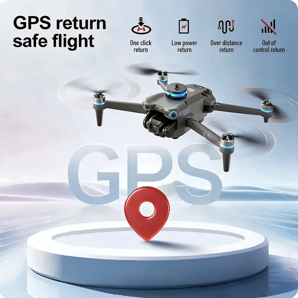 NEW GT60 GPS Drone Mini 8K Professional Dual Camera WIFI FPV Quadcopter LED Brushless Obstacle Return RC Drones UAV Aerial Photo