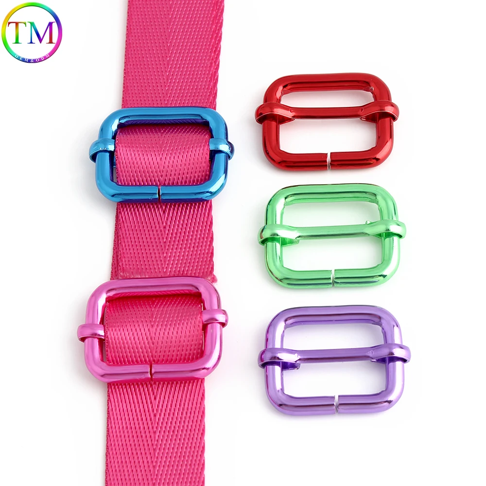 10/50/100PCS 1 inch Metal Bag Belt Pull Buckle Bag Belt Webbing Buckle Slider Hook Adjuster Roller DIY Handicraft Accessories