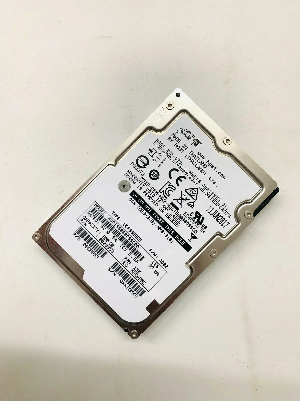 Imagem -03 - Hgst Huc1560css200 600gb 15k Rpm 12 gb s 128mb 25 Disco Rígido Sas