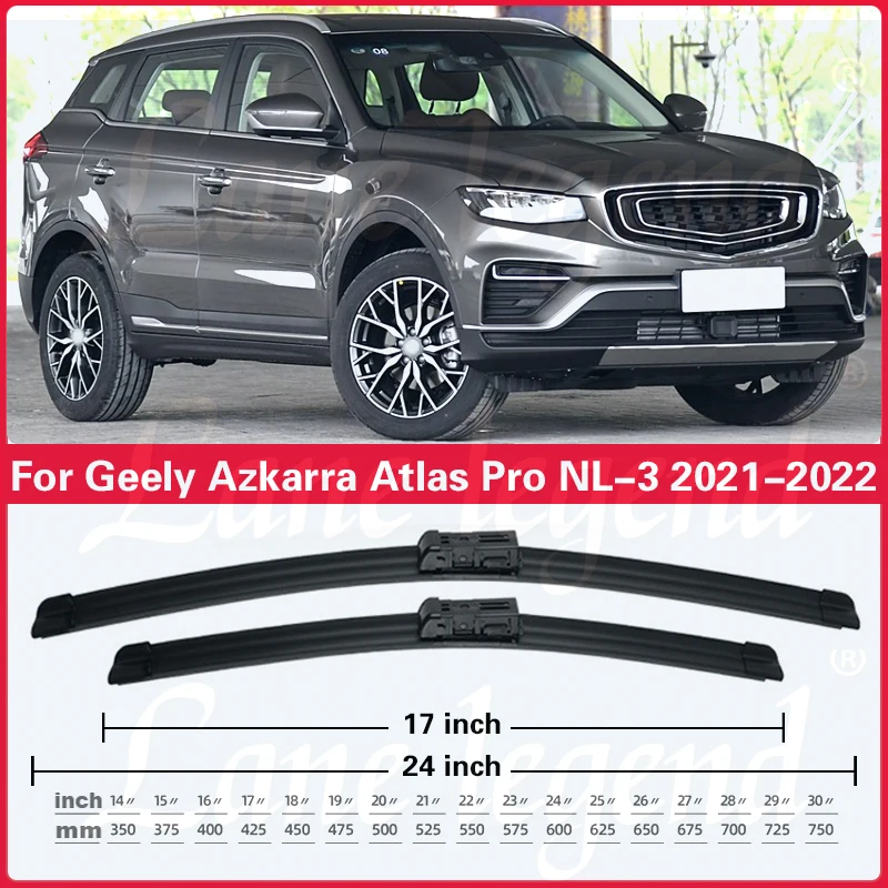 Car Wiper For Geely Azkarra 2021 2022 Atlas Pro NL-3 Front Wiper Blades Soft Rubber Window Windscreen Auto Windshield 24\