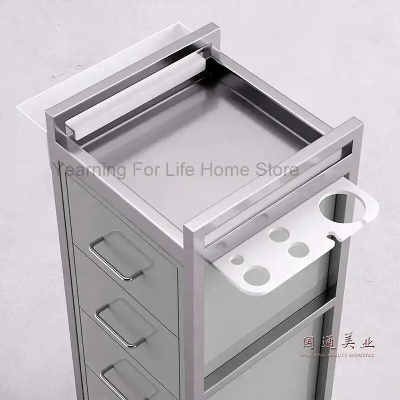 

Hair Station Salon Trolley Arcylic Metallic Cart Trolley Cart Barber Equipment Beauty Salon Carro Auxiliar Con Ruedas Tool