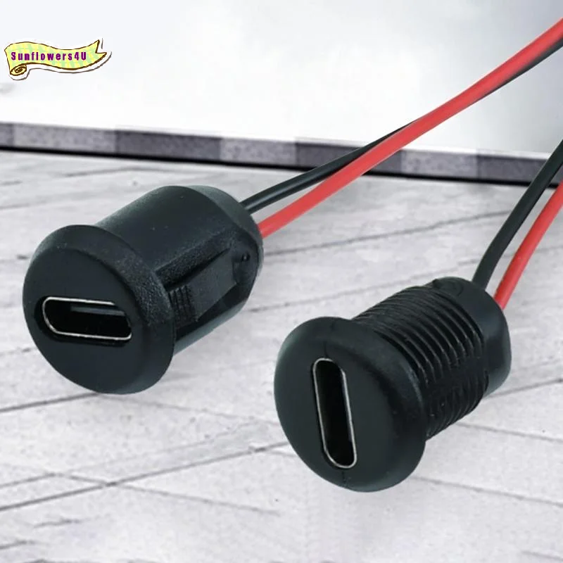 USB C Female Connector Jack 1Pcs Waterproof Chassis Mount Charging Port for Camera Equipment Power Supply