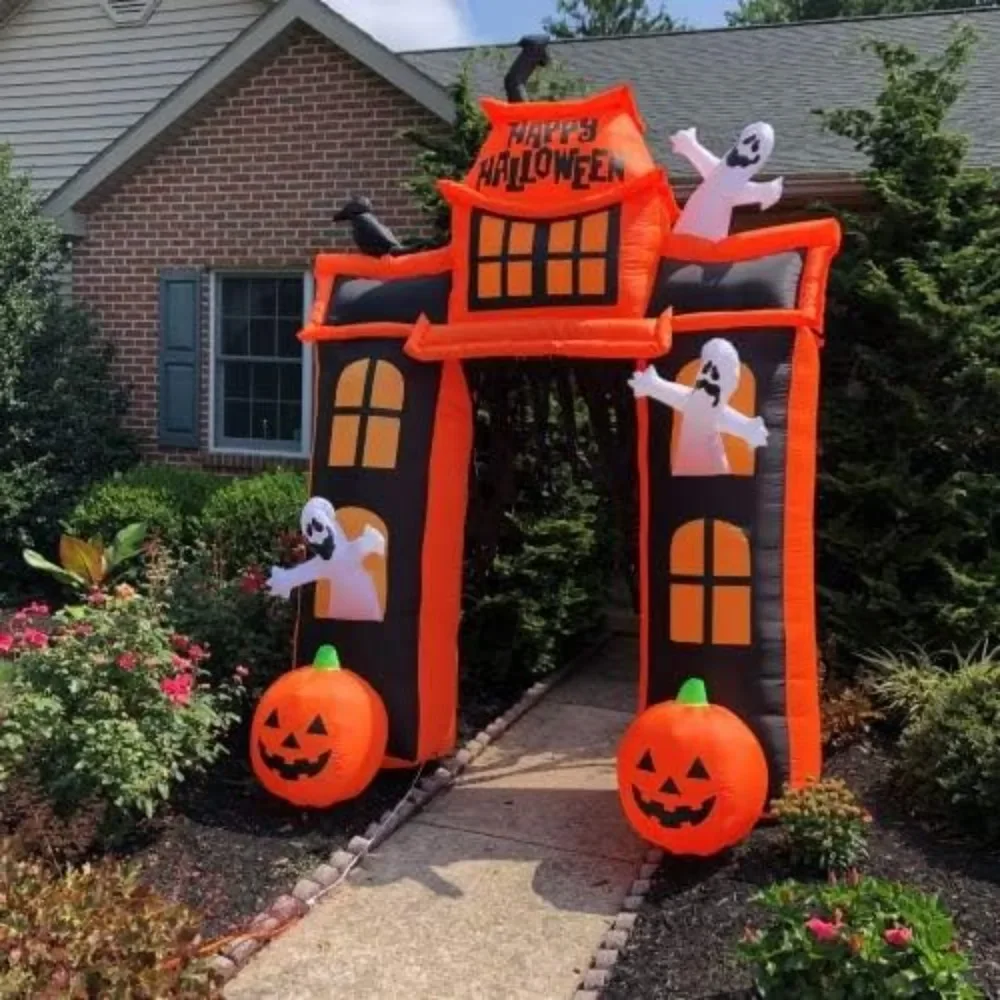 Spooky House Yard Inflatable 10' Tall |Decoration for Home/Yard/Lawn/Halloween Party Haloween Garden