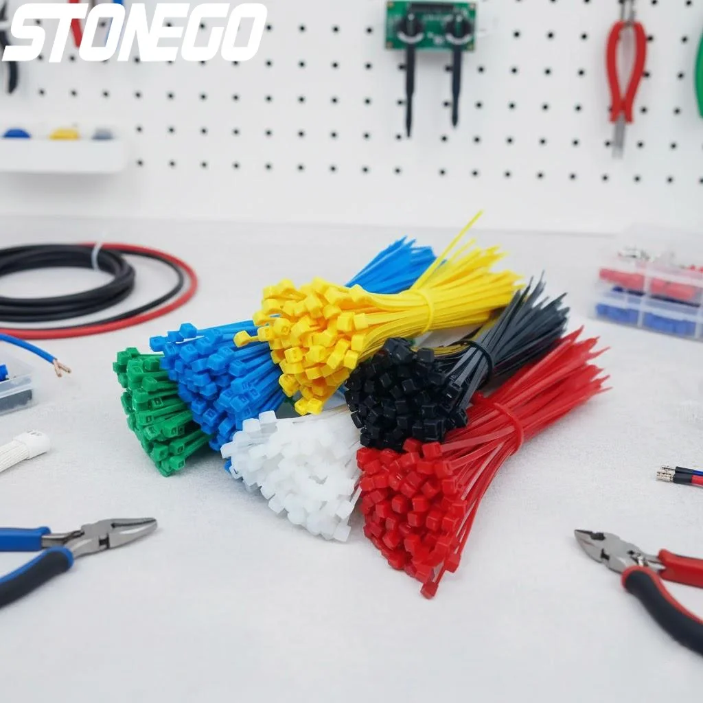 100 PCS 2.5mm x 150mm Self-Locking Nylon Cable Ties Heavy Duty Zip Ties in White and Black for Organizing Cables