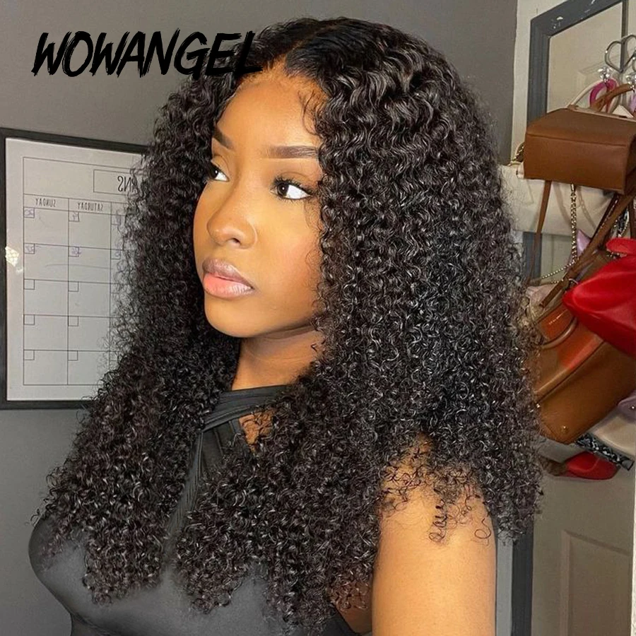 250% parrucca riccia Afro crespo 5 x5 HD chiusura in pizzo parrucche capelli malesi invisibile trasparente chiusura in pizzo HD parrucca per capelli umani per donna