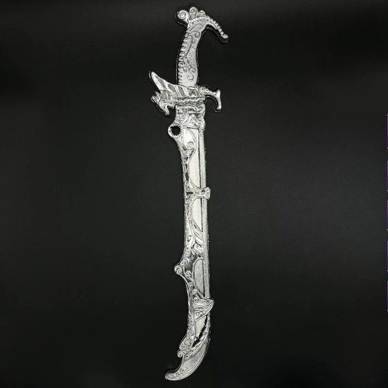 58.5 m/23.03in Kunststoffen Met Schede Speelgoed Zwaard Westerse Gebogen Mes Cosplay Model Props Wapens Collectible Display Feestartikelen