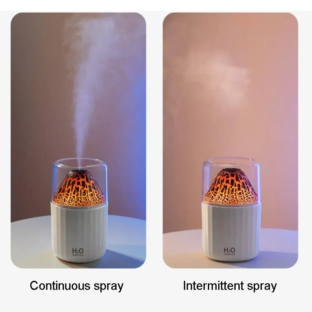 Humidifier With Colorful Atmosphere Light -Dual Mist Mode Generous Water Capacit Dual Mist Modes Volcanic Design Humidifier