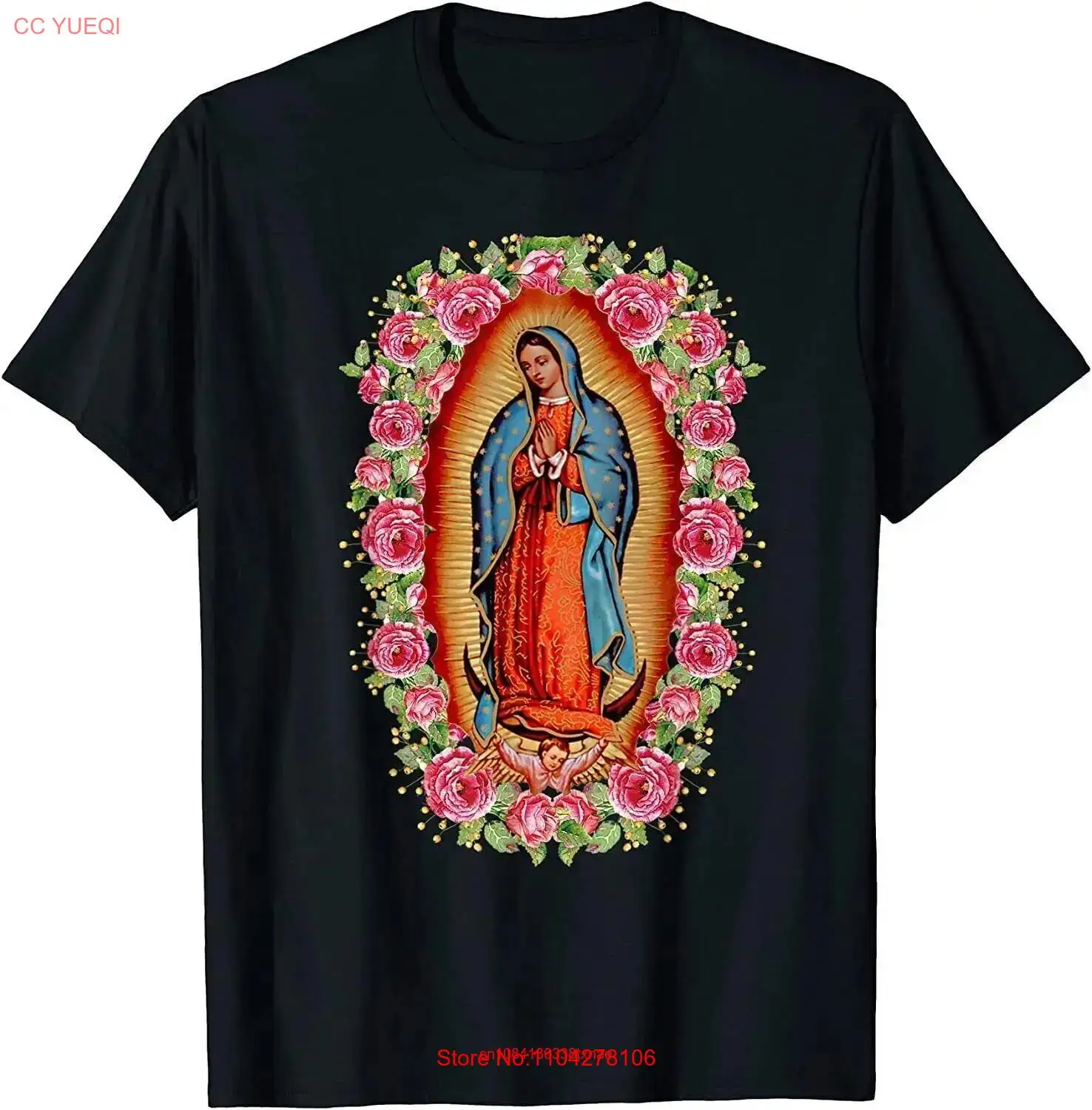 Our Lady Virgen De Guadalupe Virgin Mary T Shirt S 5XL long or short sleeves