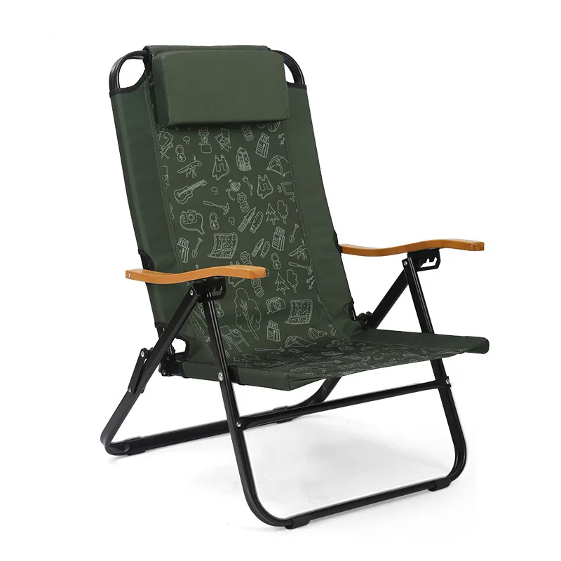 Outdoor folding lounge chair, portable and adjustable high back chair, camping leisure chair, fishing chair, lightweight beach c