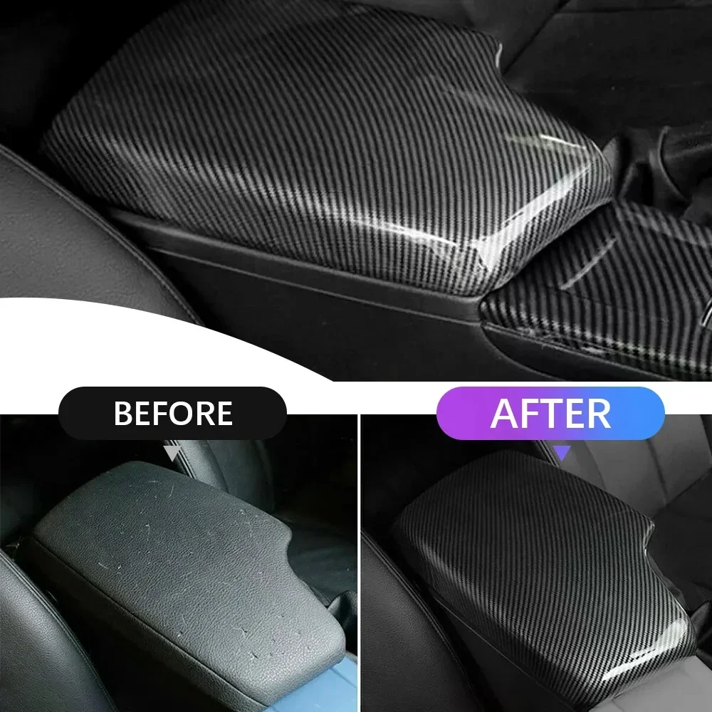 Für F30 F32 3er 4er Serie 2013-2019 ABS Carbon-Faser-Muster Schwarze Farbe Mittelkonsole BMW Armlehnen-Aufbewahrungsbox Schutzabdeckung – Detail 10