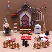 1:12 Mini Dollhouse Elf Door Christmas Decoration Handmade Doll House DIY Crafts Miniature Dollhouse Toy Mini Garden Decoration