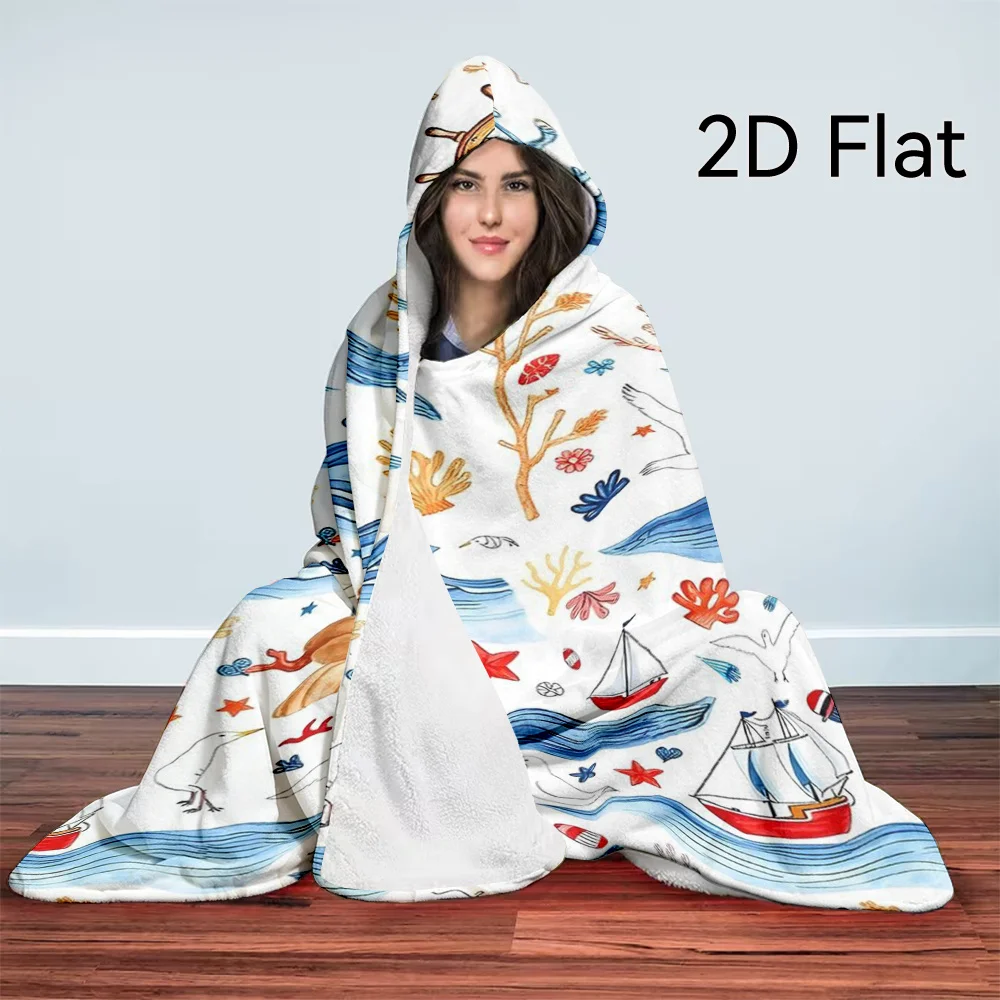 1pc Oversized Hooded Wearable Blanket - Extra Large, Thickened, and Soft with a Plush-like Comfort, Warm Winter Apparel