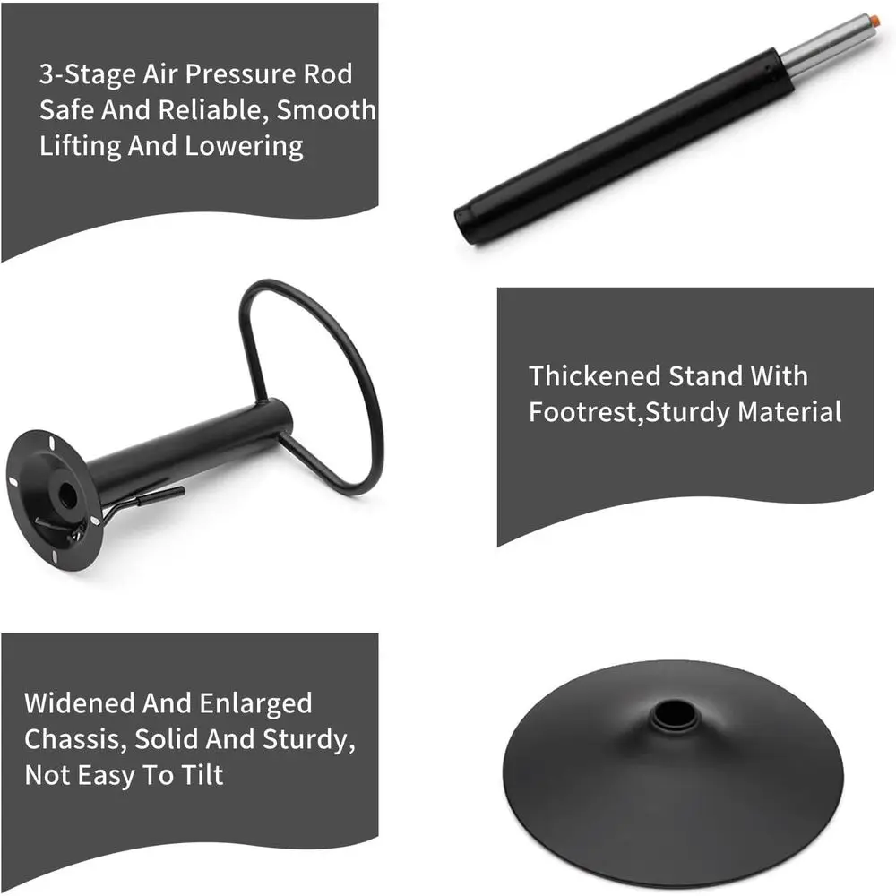 Tabouret de bar pivotant réglable avec dossier, 23,6-31,5 pour îlot de cuisine, salle à manger, bureau - Marron