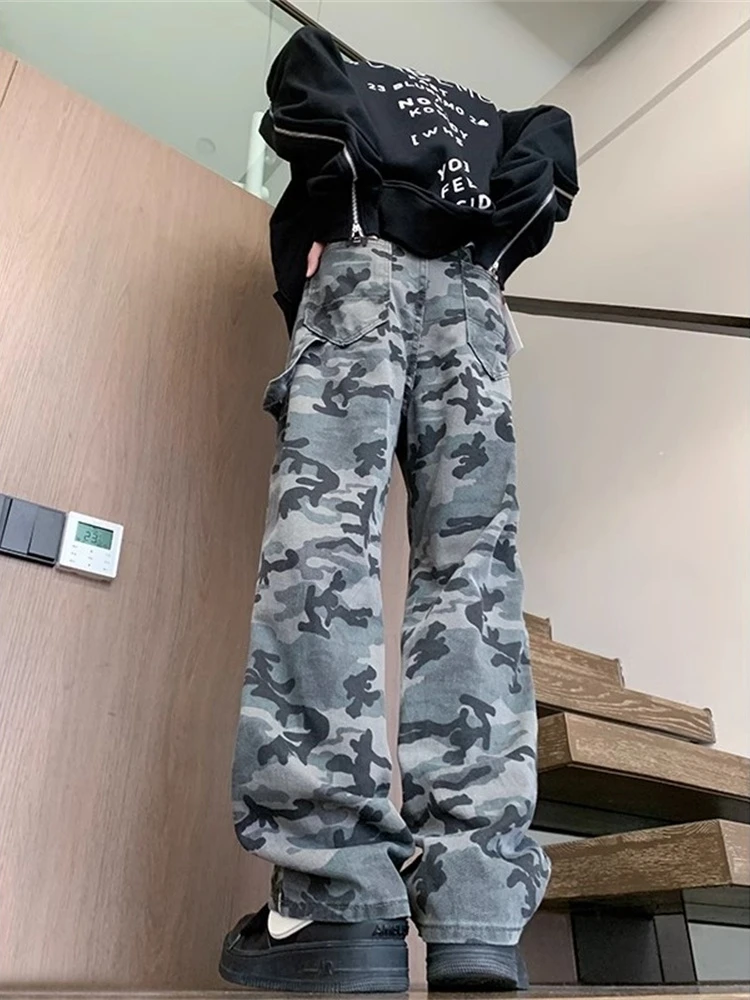 

Мужские джинсы-карго в американском стиле, широкие, прямые, винтажные, ретро, для работы и повседневной носки