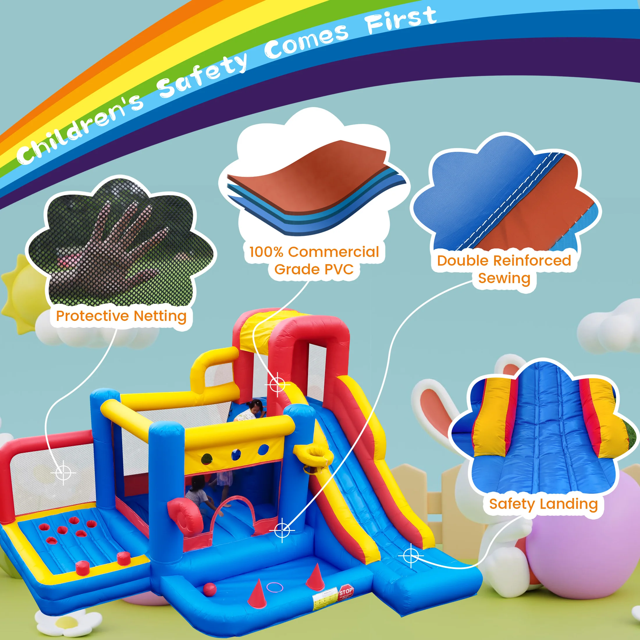 Bounce House Bouncy Castles Jungle Gym Air Bounce Children's Playgrounds Baby Playground Playground Outdoor Indoor Kids Playgrou