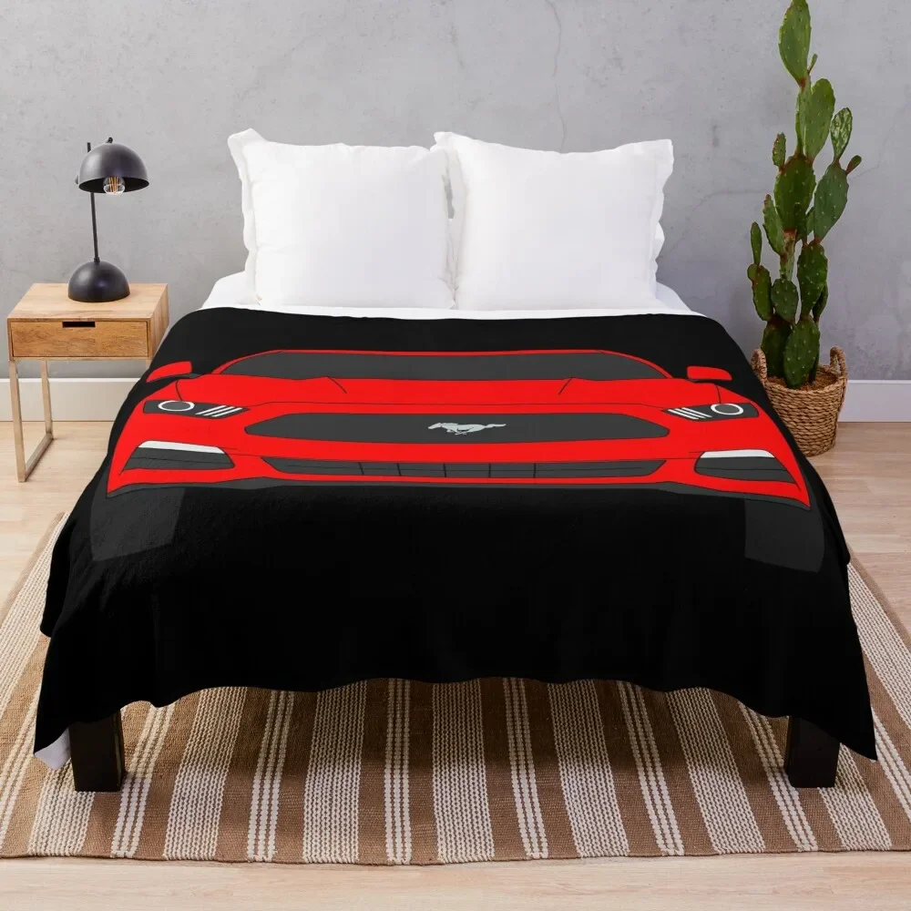 

Ford Mustang Front End Race Red Throw Blanket warm winter Vintage Sofa Throw Weighted Blankets
