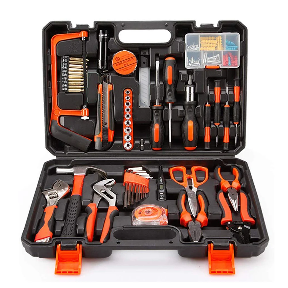 

102pcs Household Woodworking Tool Set, Hardware Combo Toolbox Electrician Woodworking Repair Manual Tool Kit